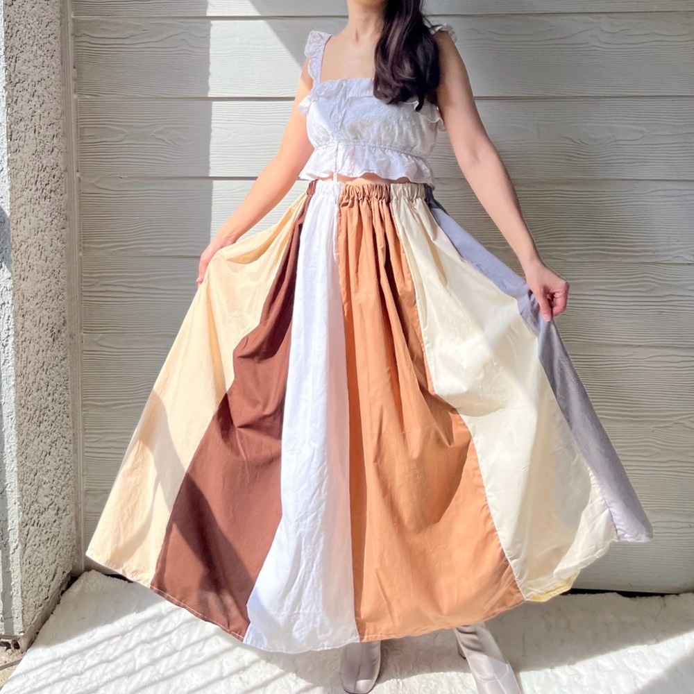 Handmade Muted Pastel Poet Maxi Skirt SKU 06204 - Picture 4 of 10